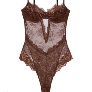 Avid Love Elegant Lace Brown Lingerie Top